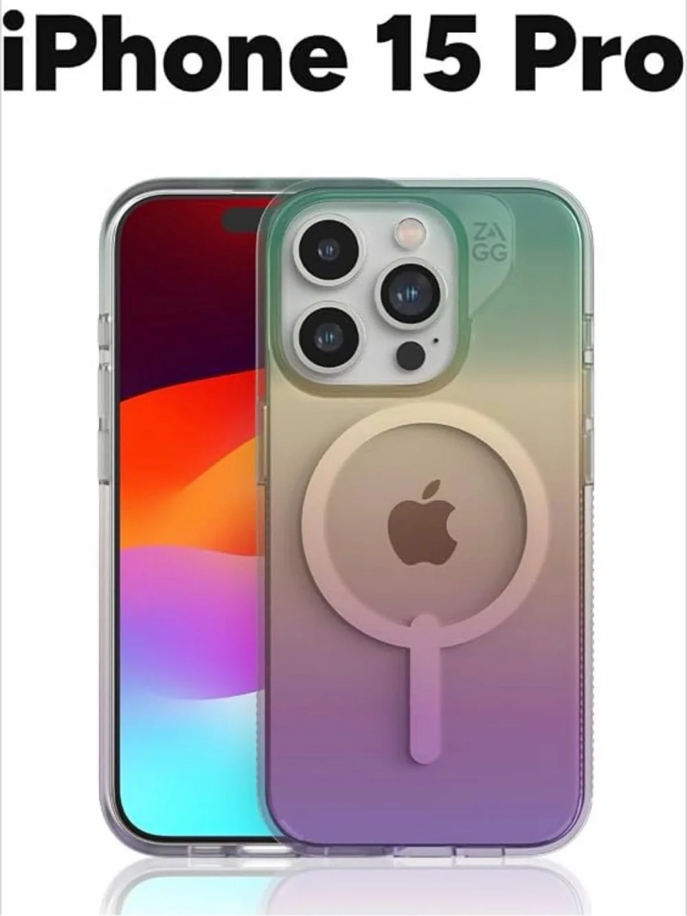 iPhone 15 pro MagSafe-Compatible Gradient Phone Case — Green & Purple